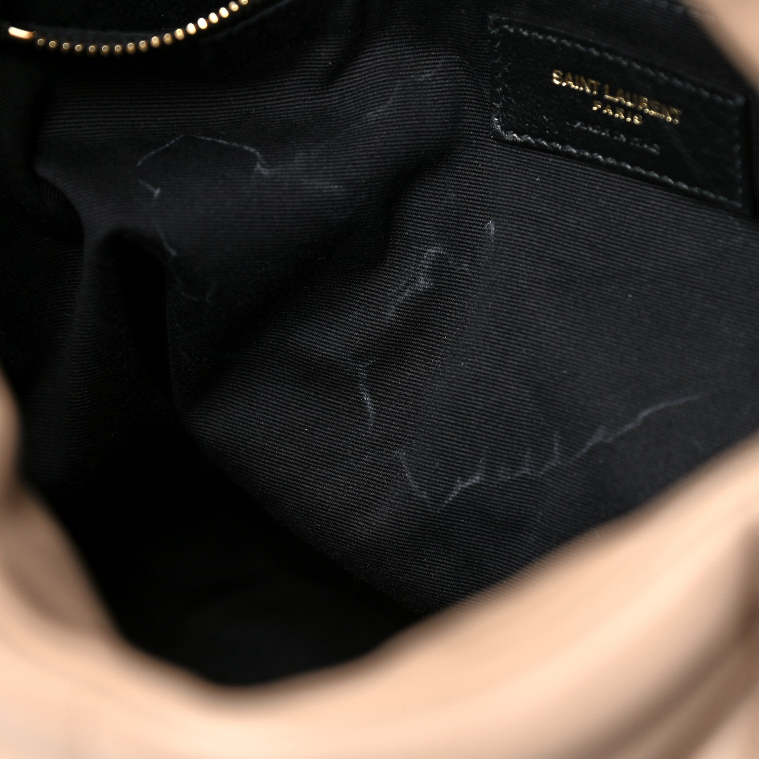 Saint Laurent Lambskin Quilted Medium Loulou Puffer Monogram Chain Satchel Dark Beige 13 of 16