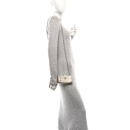 Chanel Iridescent Lizard Phone Holder Crossbody Silver 2 of 12