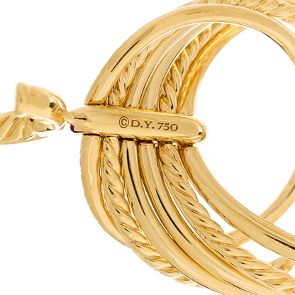 David Yurman 18K Yellow Gold Diamond Origami Drop Earrings 4 of 5