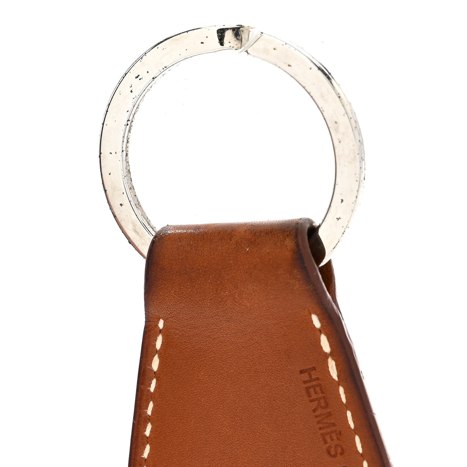 Hermes Barenia Palladium Superlucky Key Ring Fauve 4 of 4