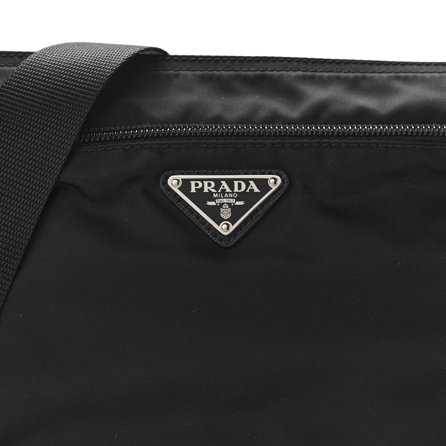 Nylon Vela Flat Messenger Bag Black