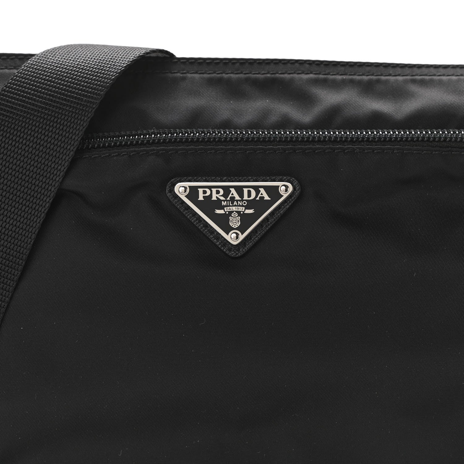 Prada Nylon Vela Flat Messenger Bag Black 6 of 8