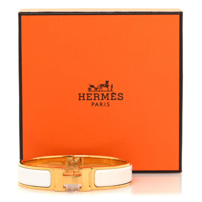 Hermes Enamel Narrow Clic Clac H Bracelet GM White 5 of 5