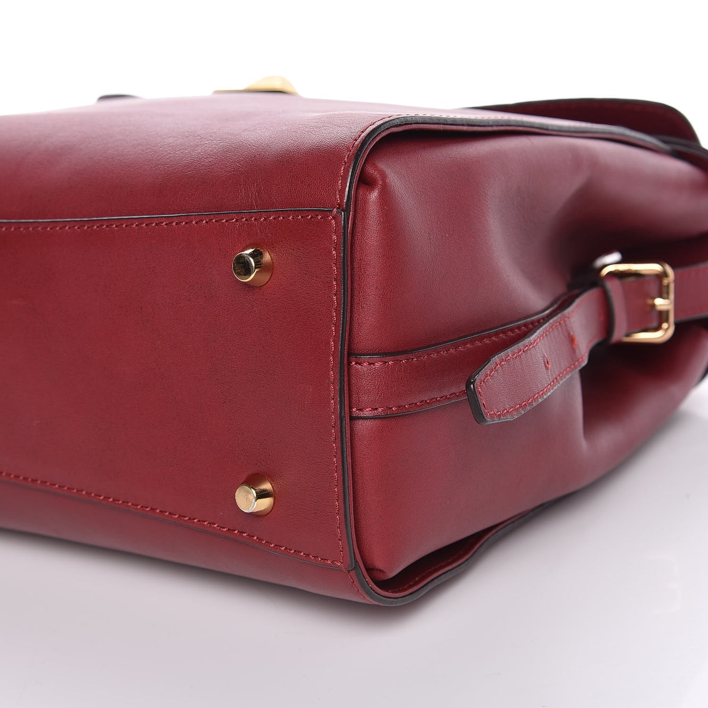 Calfskin Top Handle Satchel Red
