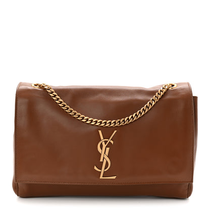 Saint Laurent Suede Braided Monogram Large Kate Satchel Brown 3 of 17