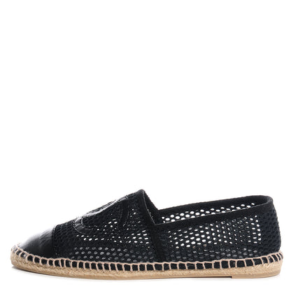 Chanel Mesh Lambskin Espadrilles 38 Black 1 of 7