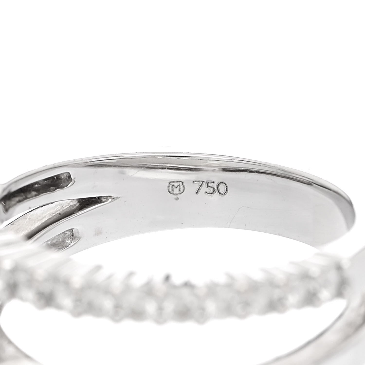 Mikimoto 18K White Gold Diamond Akoya Pearl 7mm Open Band Ring 47 4.25 5 of 6