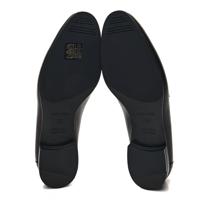 Hermes Goatskin Womens Paris Loafers 37 Black 5 of 9