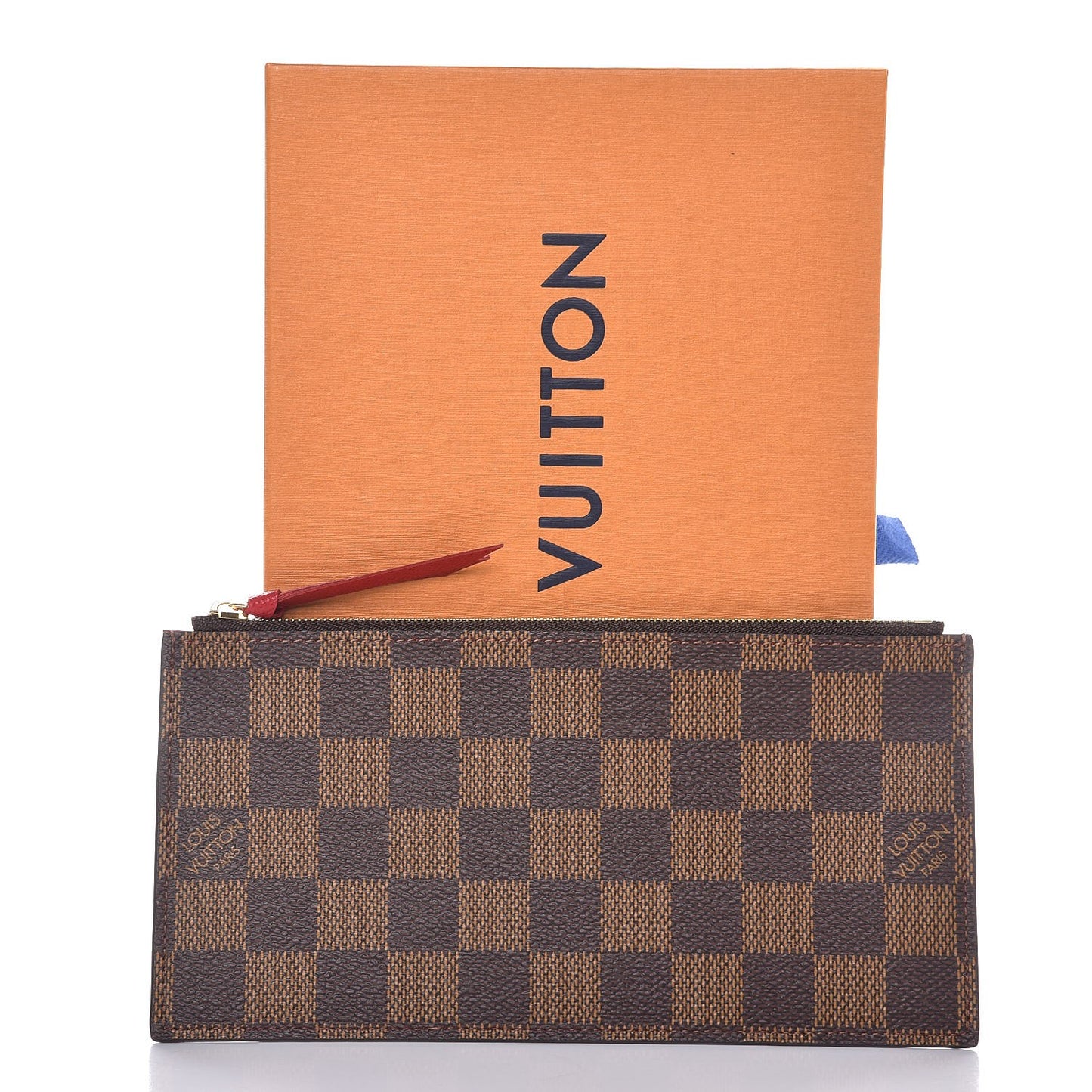 Damier Ebene Felicie Chain Wallet Zippered Insert