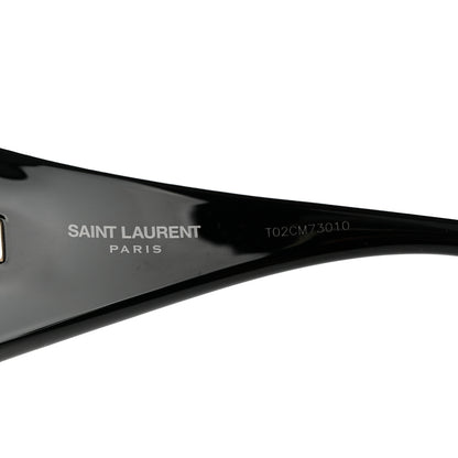 Saint Laurent Acetate Oversized Aviator Shield SL914 Sunglasses Black 6 of 7