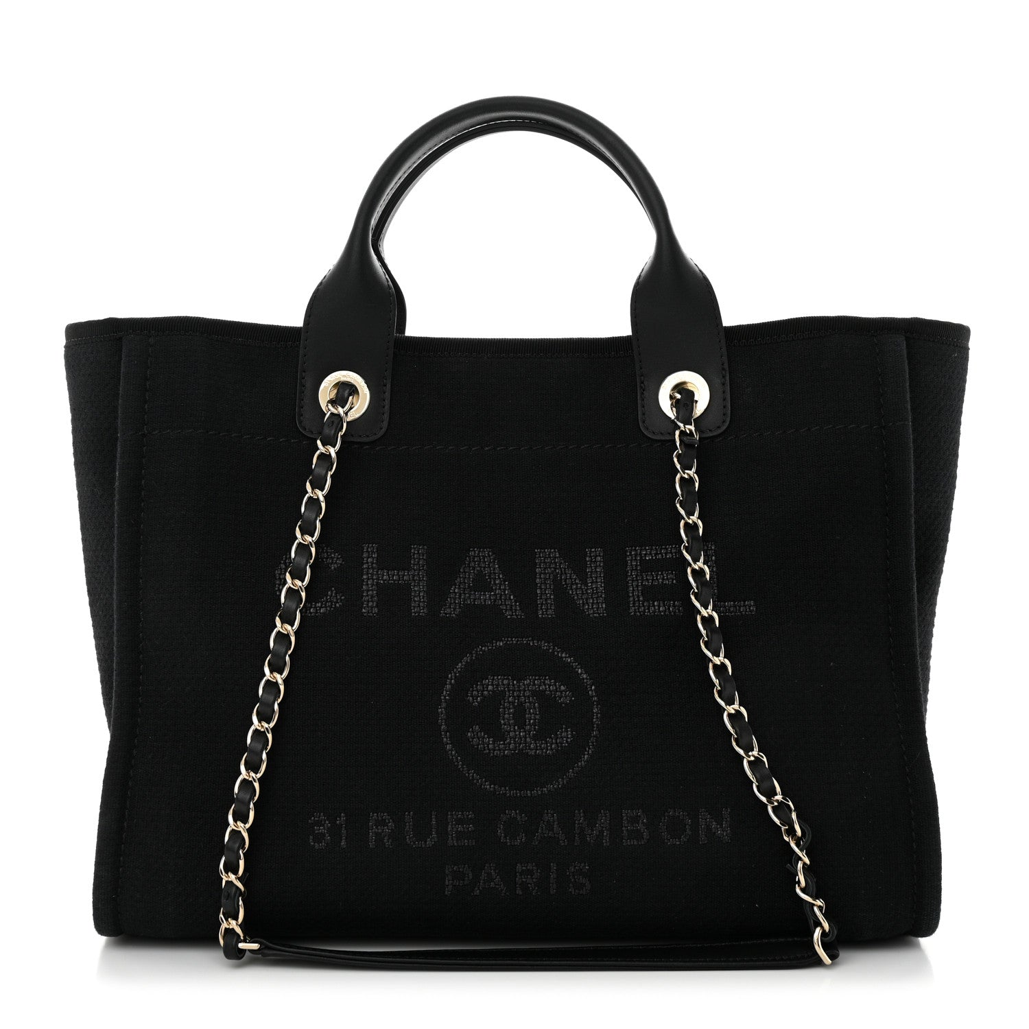 Chanel Mixed Fibers Small Deauville Tote Black 1 of 11