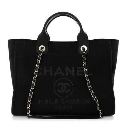 Chanel Mixed Fibers Small Deauville Tote Black 1 of 11