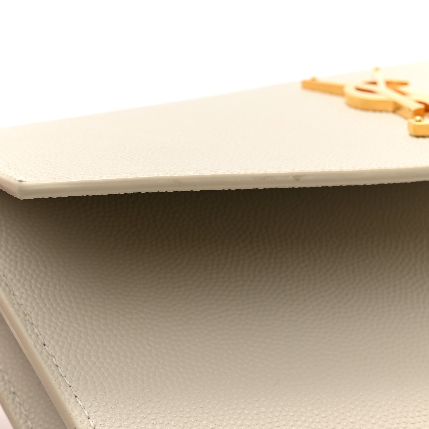 Saint Laurent Grain De Poudre Monogram Uptown Chain Wallet Crema Soft 9 of 11