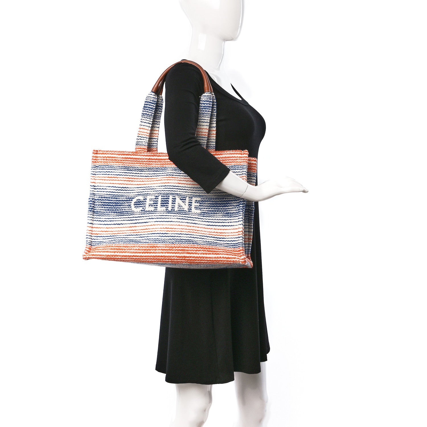 Celine Jacquard Striped Large Cabas Thais Multicolor 2 of 8