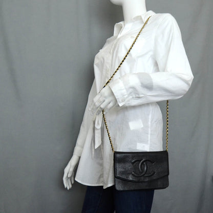 Chanel Caviar Wallet on Chain Black 2 of 9
