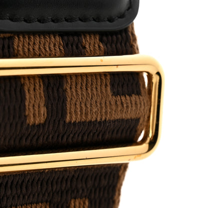 Fendi Jacquard Ribbon Vitello King FF Adjustable Strap You Fango Marrone Black 5 of 5