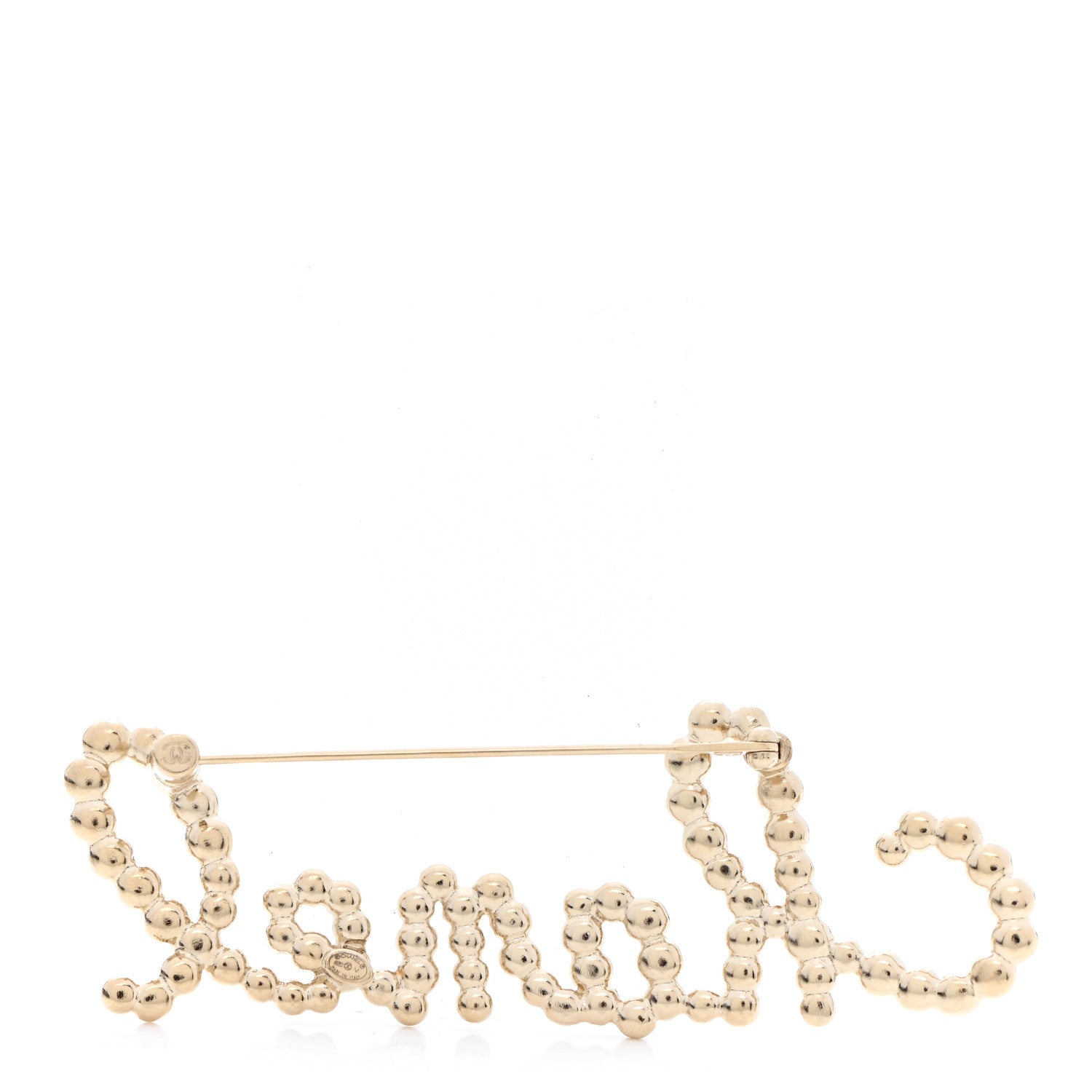 Chanel Metal Glass Swirling Pearls Brooch Pin Gold 3 of 5