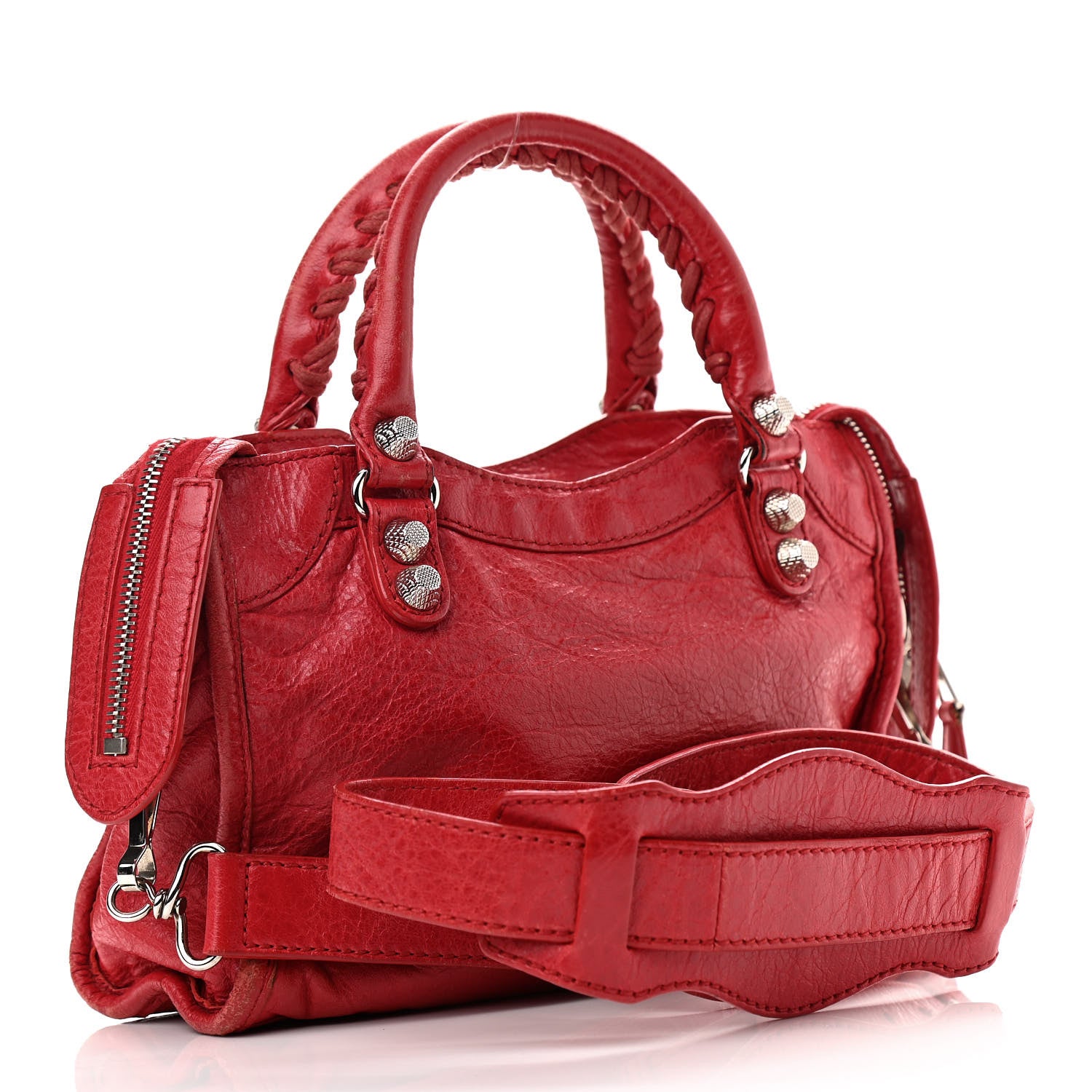 Balenciaga Agneau Giant 12 Silver Hardware Mini City Rouge Cardinal 3 of 21