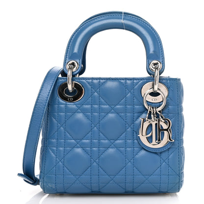 Christian Dior Lambskin Cannage Mini Lady Dior Blue 1 of 11