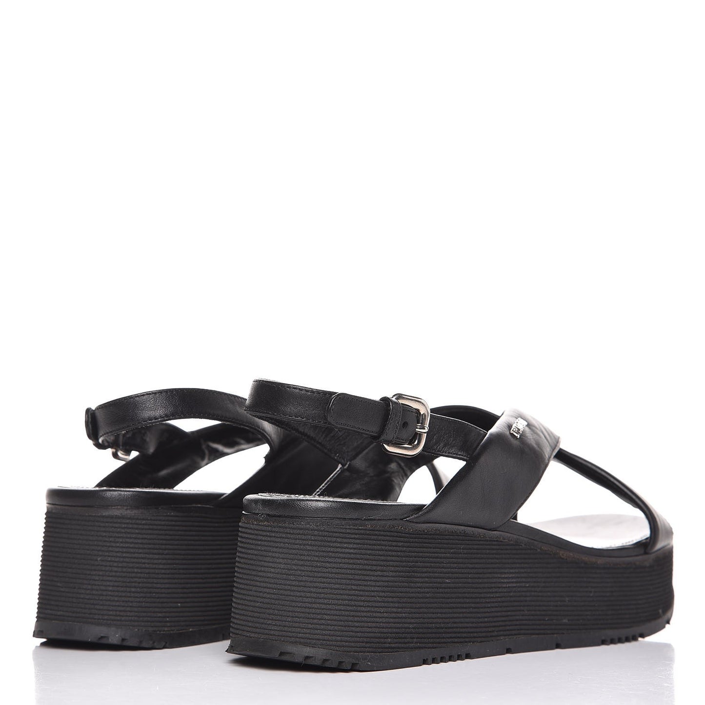 Lambskin Sport Platform Sandals 38 Black