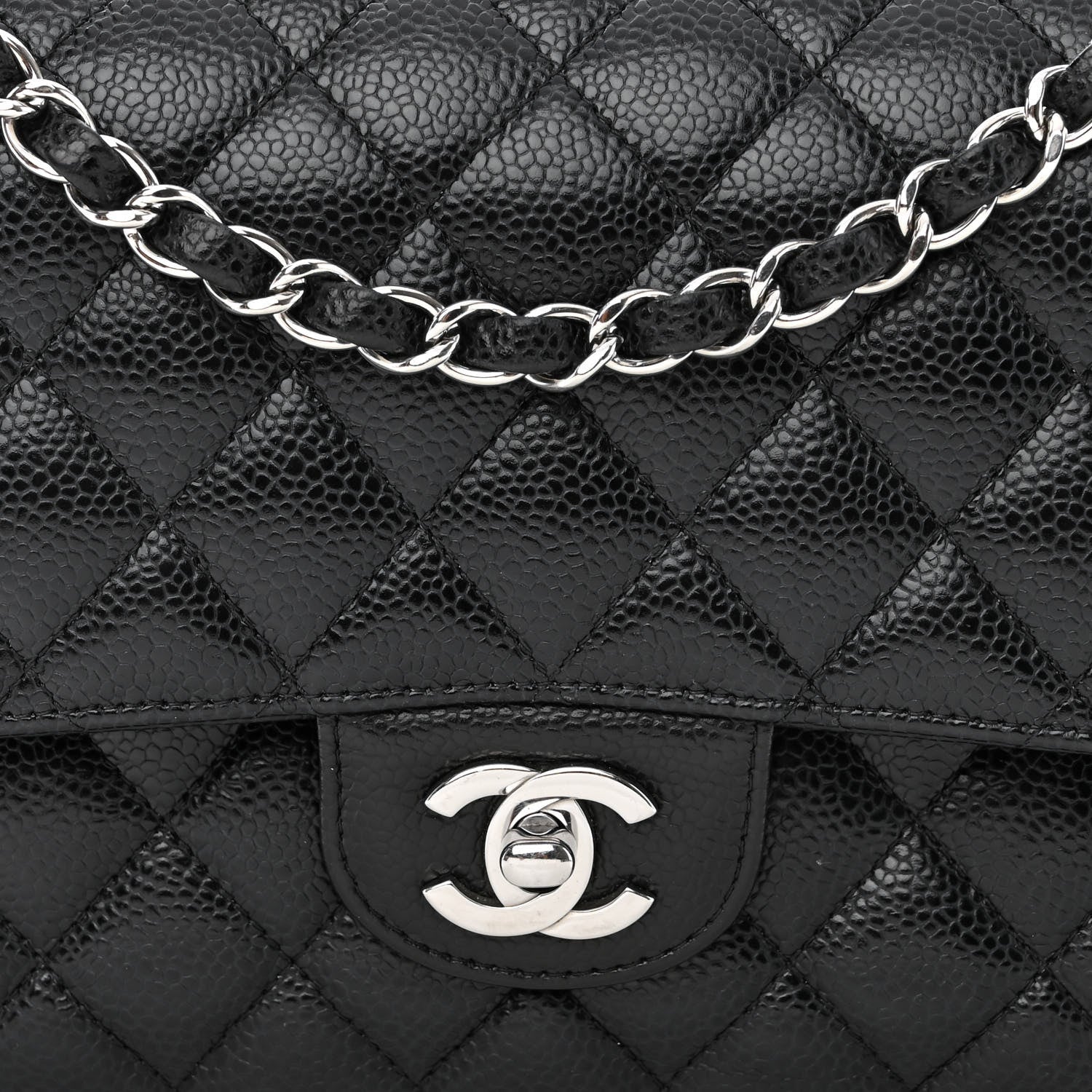 Chanel Caviar Quilted Medium Double Flap Black 8 of 12