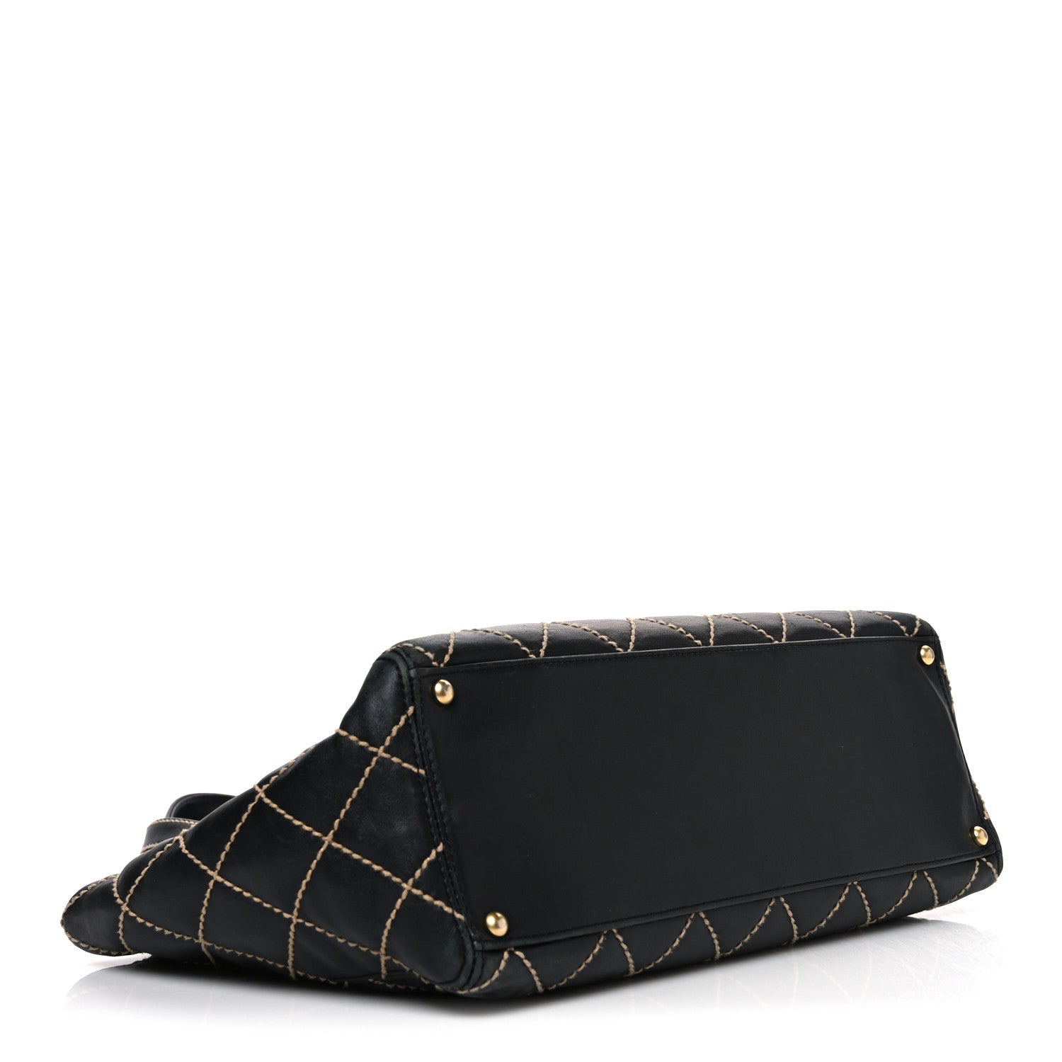 Chanel Calfskin Contrast Stitch Surpique Tote Black 4 of 11