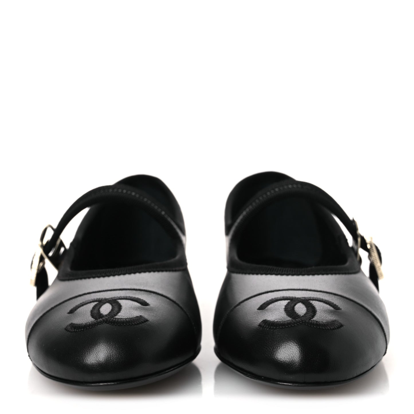 Lambskin Mary Jane Flats 37.5 Black