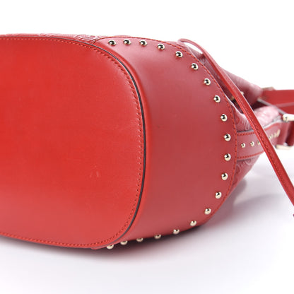 Gucci HIlary Lux GG Monogram Embossed Studded Small Bucket Bag Tobasco 6 of 12