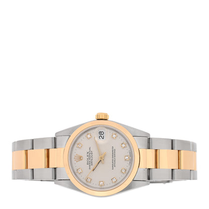 Rolex Stainless Steel 18K Yellow Gold Diamond 31mm Oyster Perpetual Datejust Watch Silver 68243 2 of 4