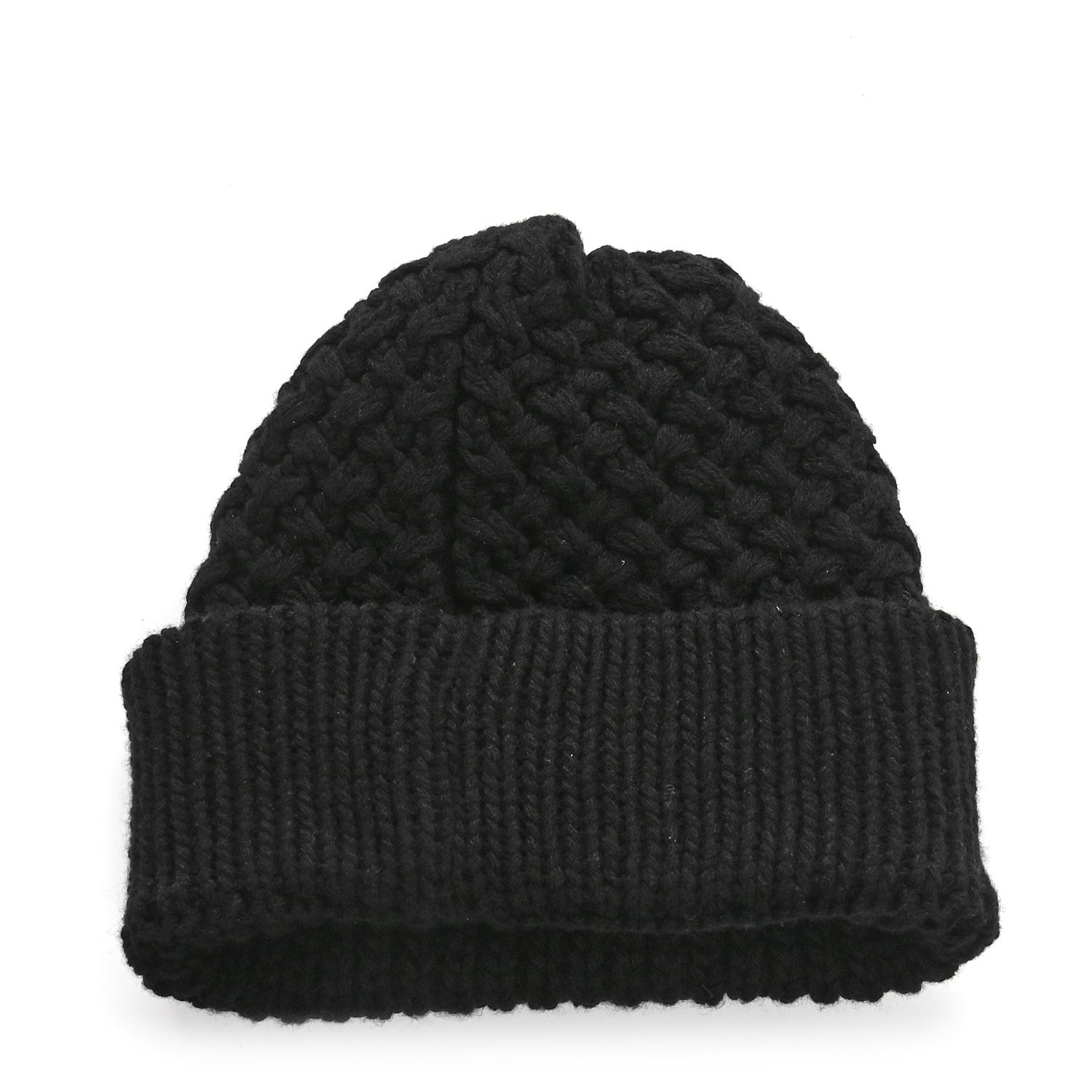 Chanel Wool Cashmere CC Beanie Hat Black White 3 of 5