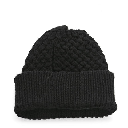 Chanel Wool Cashmere CC Beanie Hat Black White 3 of 5