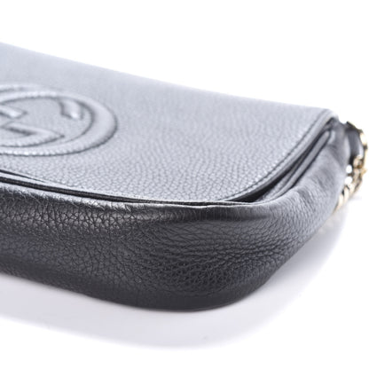 Gucci Pebbled Calfskin Medium Soho Flap Crossbody Black 10 of 10