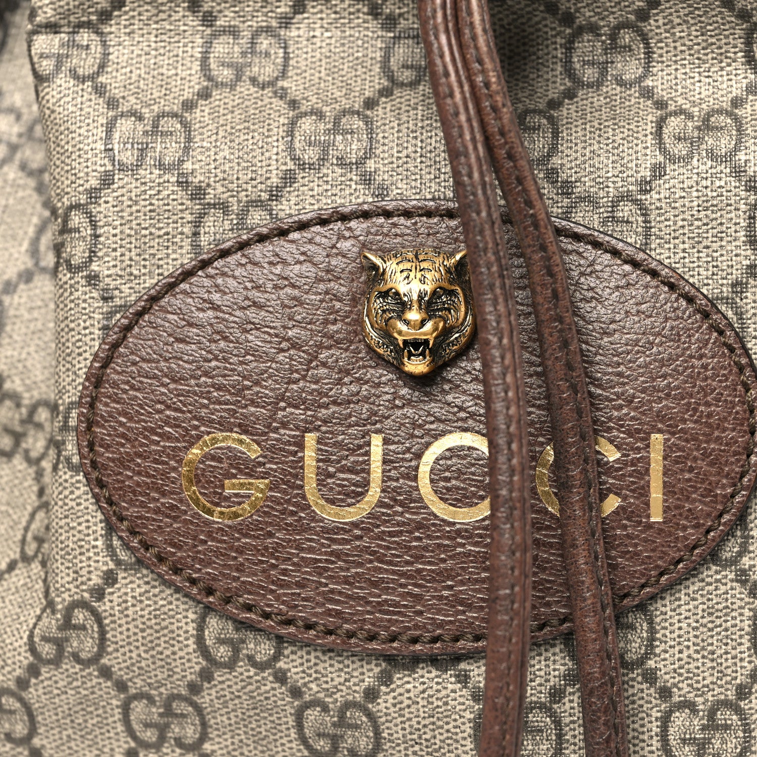 Gucci GG Supreme Monogram Neo Vintage Drawstring Bucket Backpack