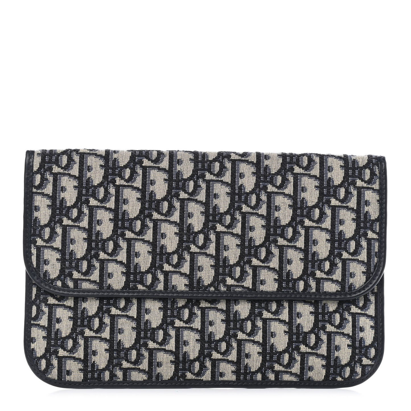 Oblique Flap Pouch Clutch Blue
