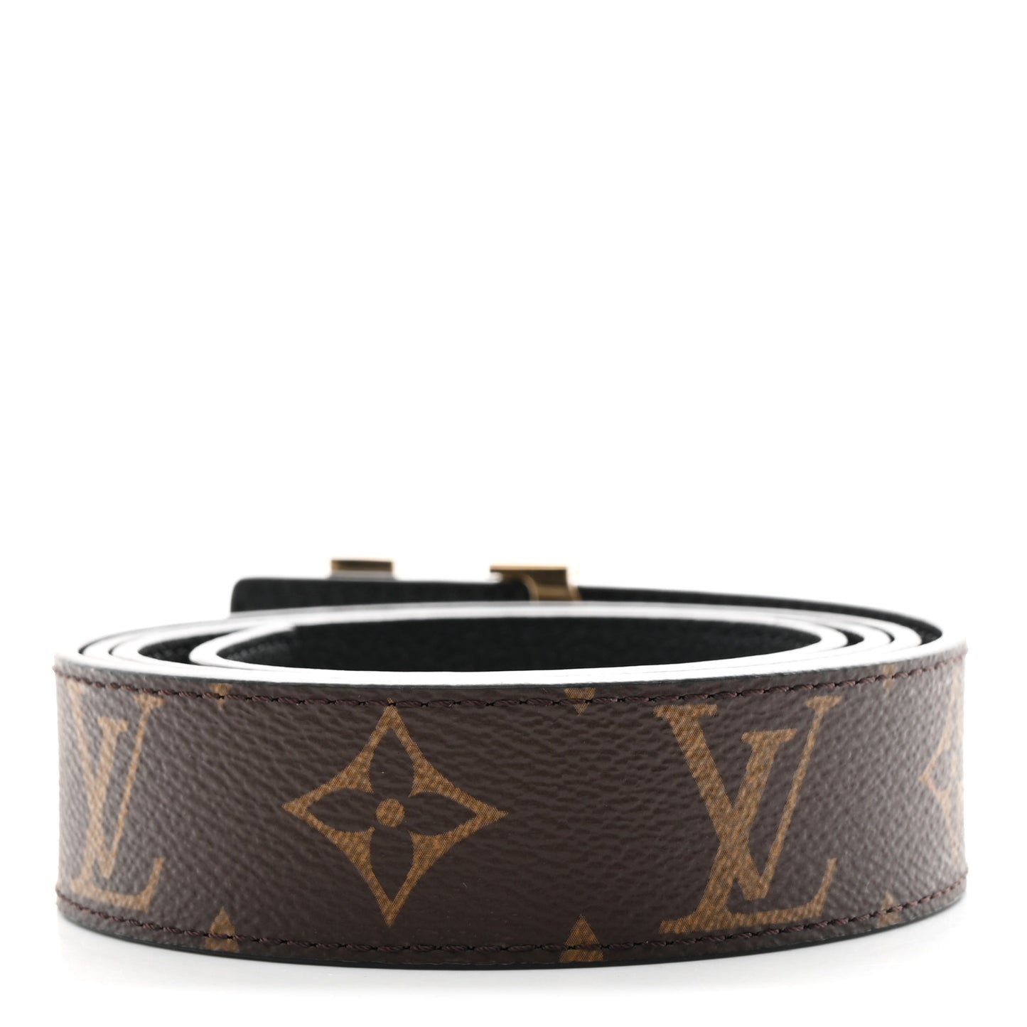 Calfskin Monogram 30mm LV Initiales Reversible Belt 100 40 Black