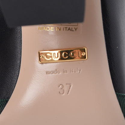 Gucci Malaga Kid Web Bow Aline Pumps 37 Black 6 of 9