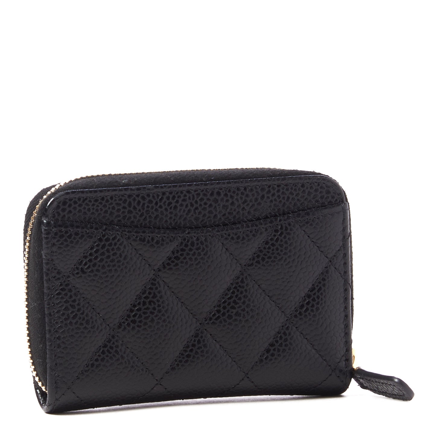 Chanel Caviar Quilted Zip Coin Purse Black 2 of 8