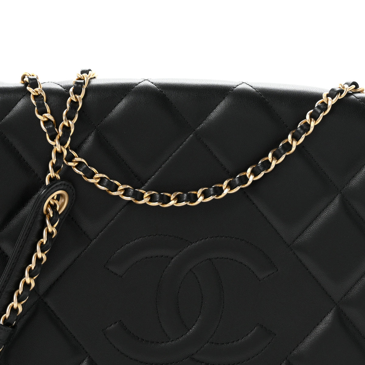 Chanel Lambskin Quilted Medium Diamond CC Flap Black 8 of 10
