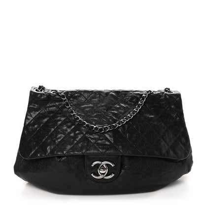 Chanel Crumpled Caviar Quilted Maxi Elastic Flap Black 1 of 10