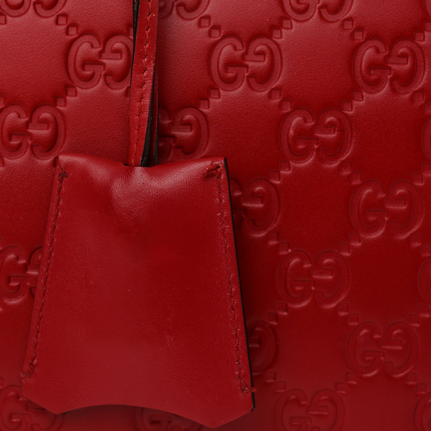 Guccissima Signature Padlock Double Handle Bag Hibiscus Red