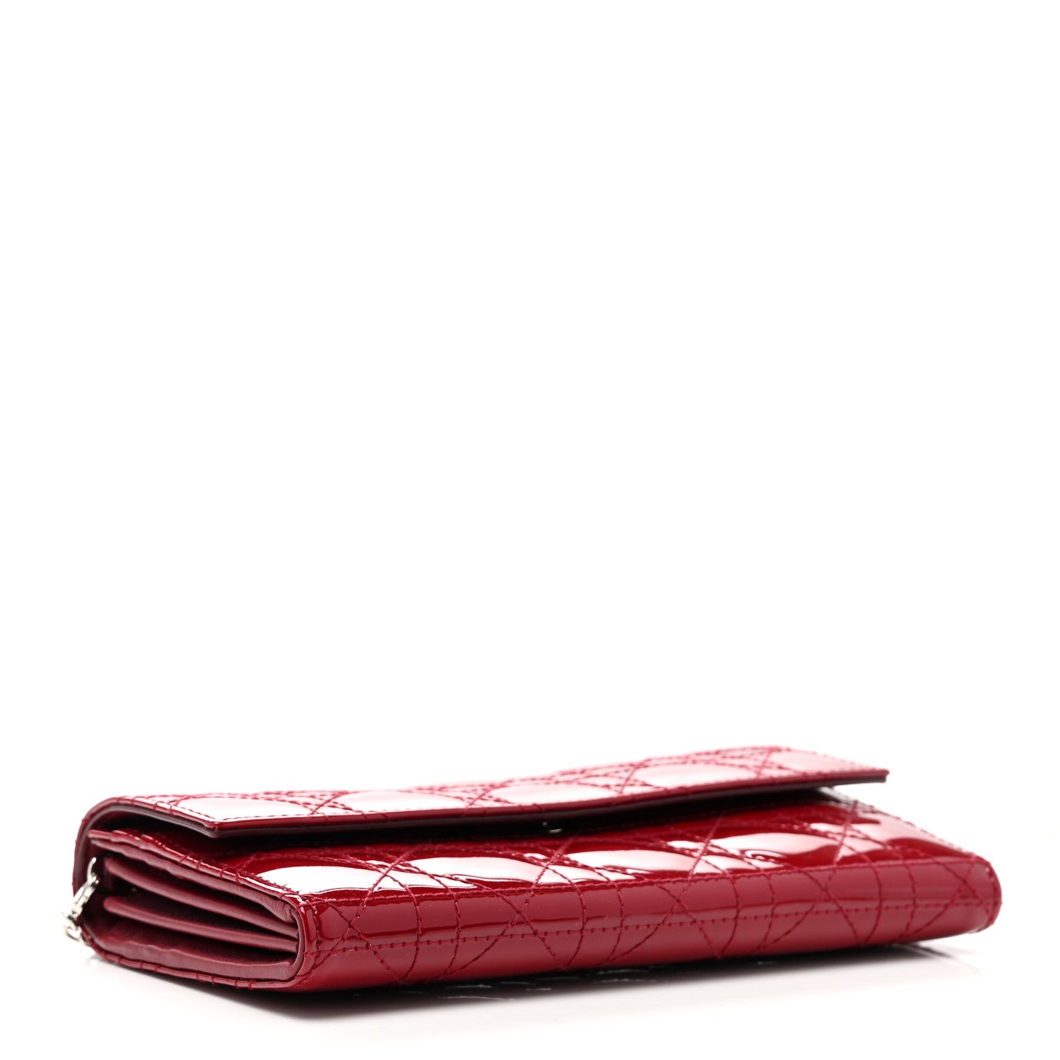 Christian Dior Patent Cannage Lady Dior Rendezvous Wallet On Chain 4 of 6