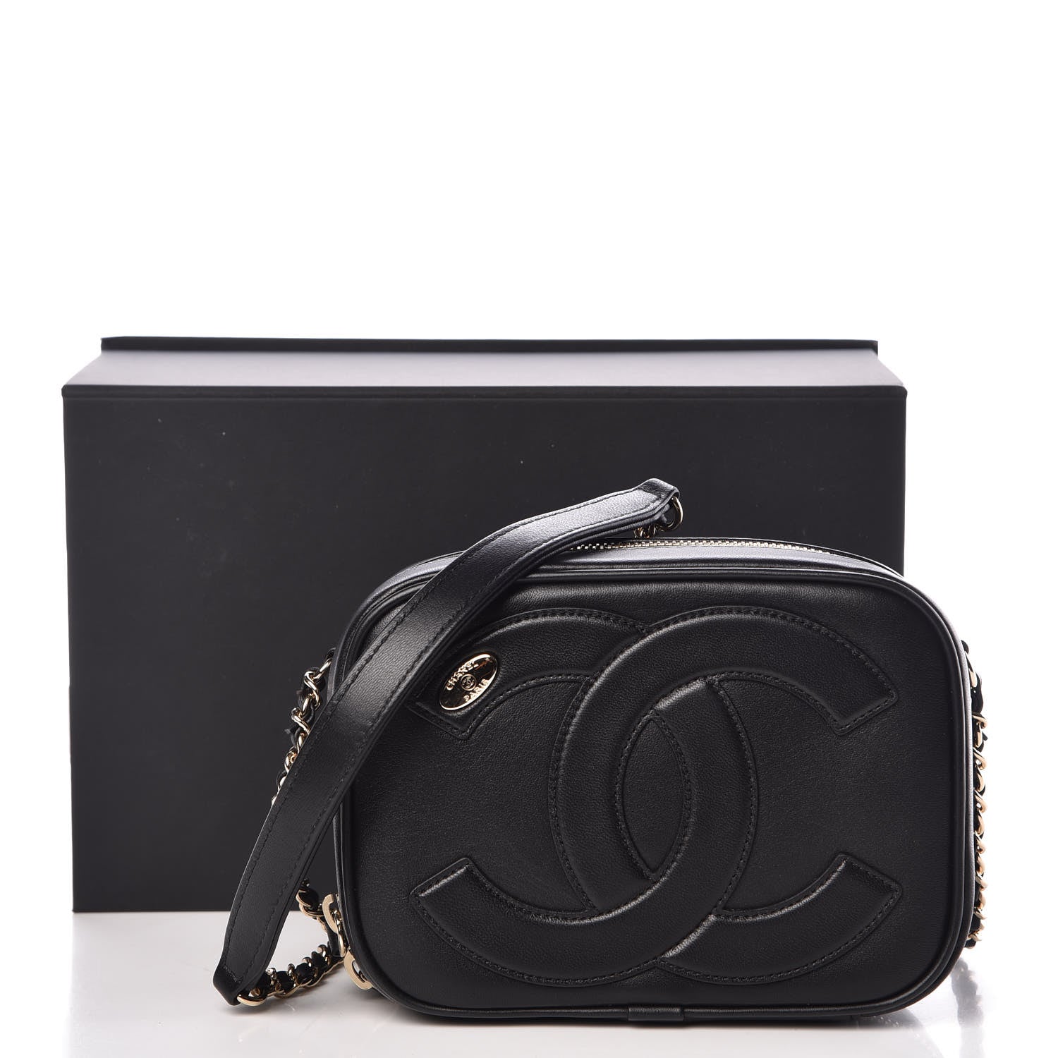 Chanel Calfskin CC Mania Camera Case Black 10 of 10