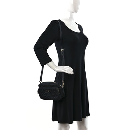 Prada Nylon Tessuto Impuntu Quilted Camera Bag Black 2 of 11