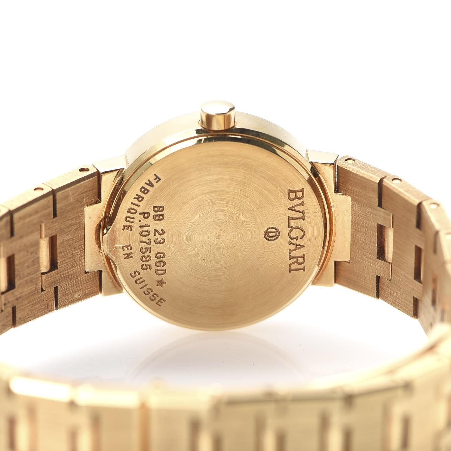 Bulgari 18K Yellow Gold 23mm Quartz Watch Black 5 of 7