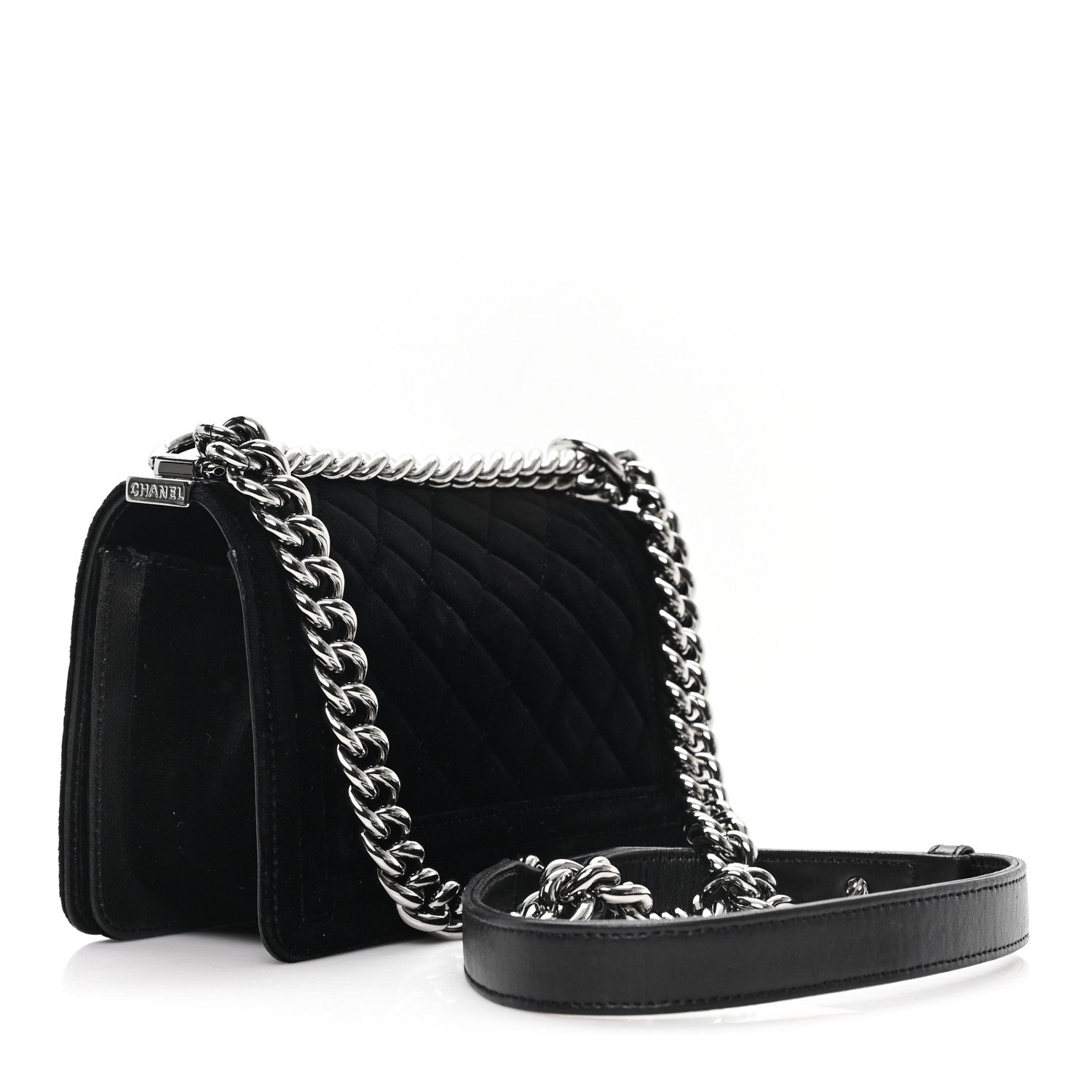 Chanel Velvet Quilted Small Boy Flap Black 3 of 11