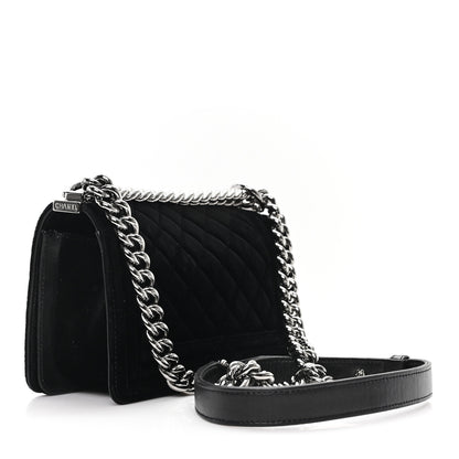 Chanel Velvet Quilted Small Boy Flap Black 3 of 11