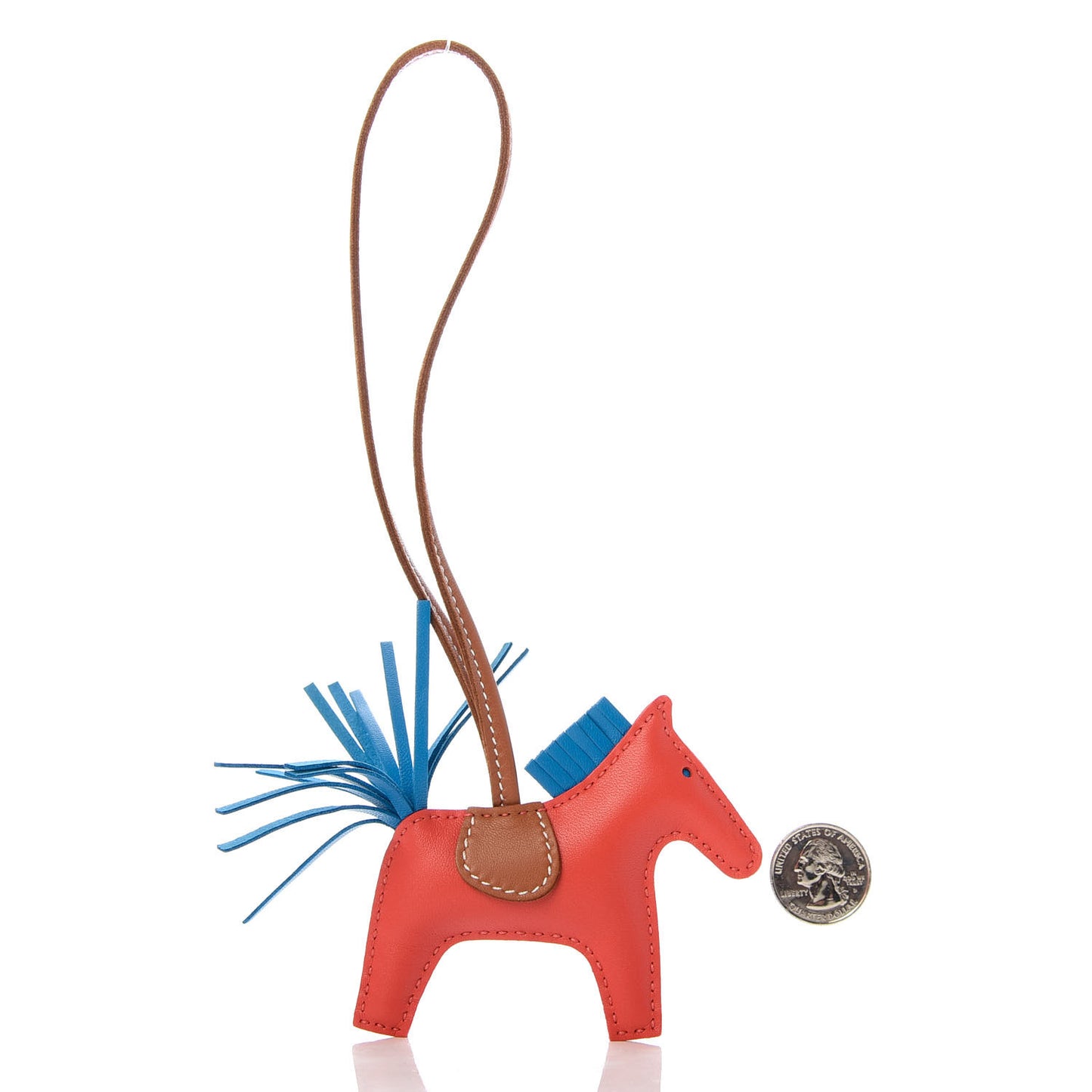 Milo Lambskin Grigri Rodeo Horse Bag Charm PM Rose Texas Bleu Zanzibar Gold