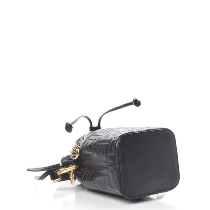 Fendi Vitello Liberty F is Fendi FF 1974 Embossed Mini Mon Tresor Bucket Bag Black 4 of 10
