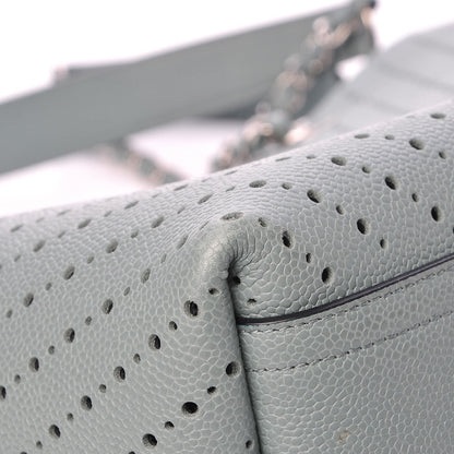 Chanel Perforated Grained Calfskin Large Shopping Tote Green 13 of 15
