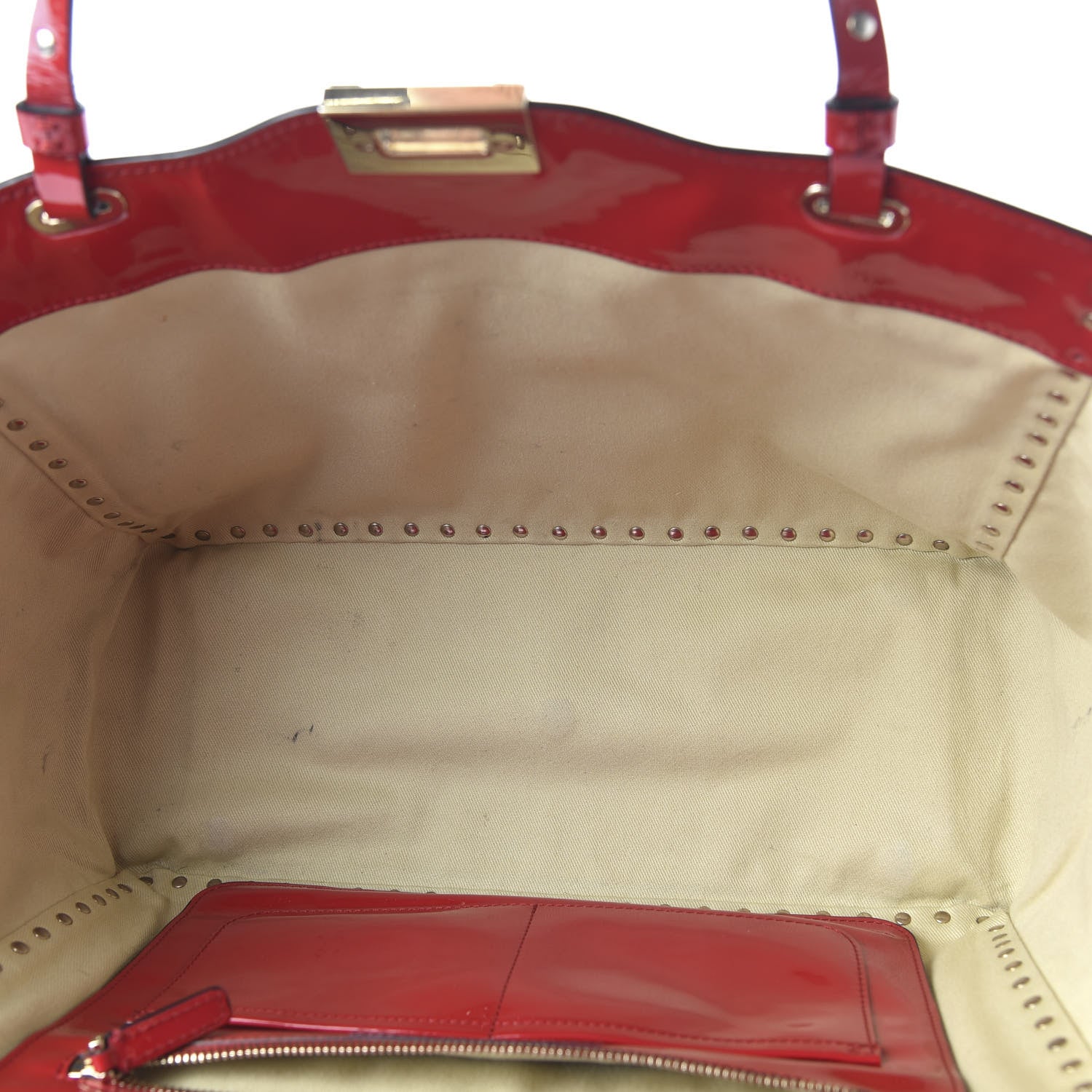 Valentino Garavani Patent Monochrome Medium Rockstud Tote Rosso Valentino 5 of 11